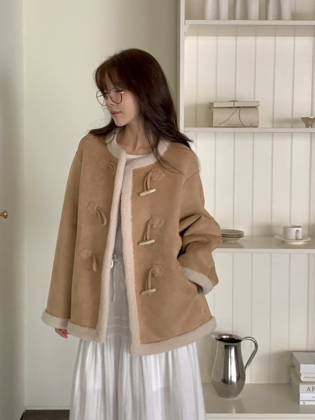 Reversible Suede Duffle Coat