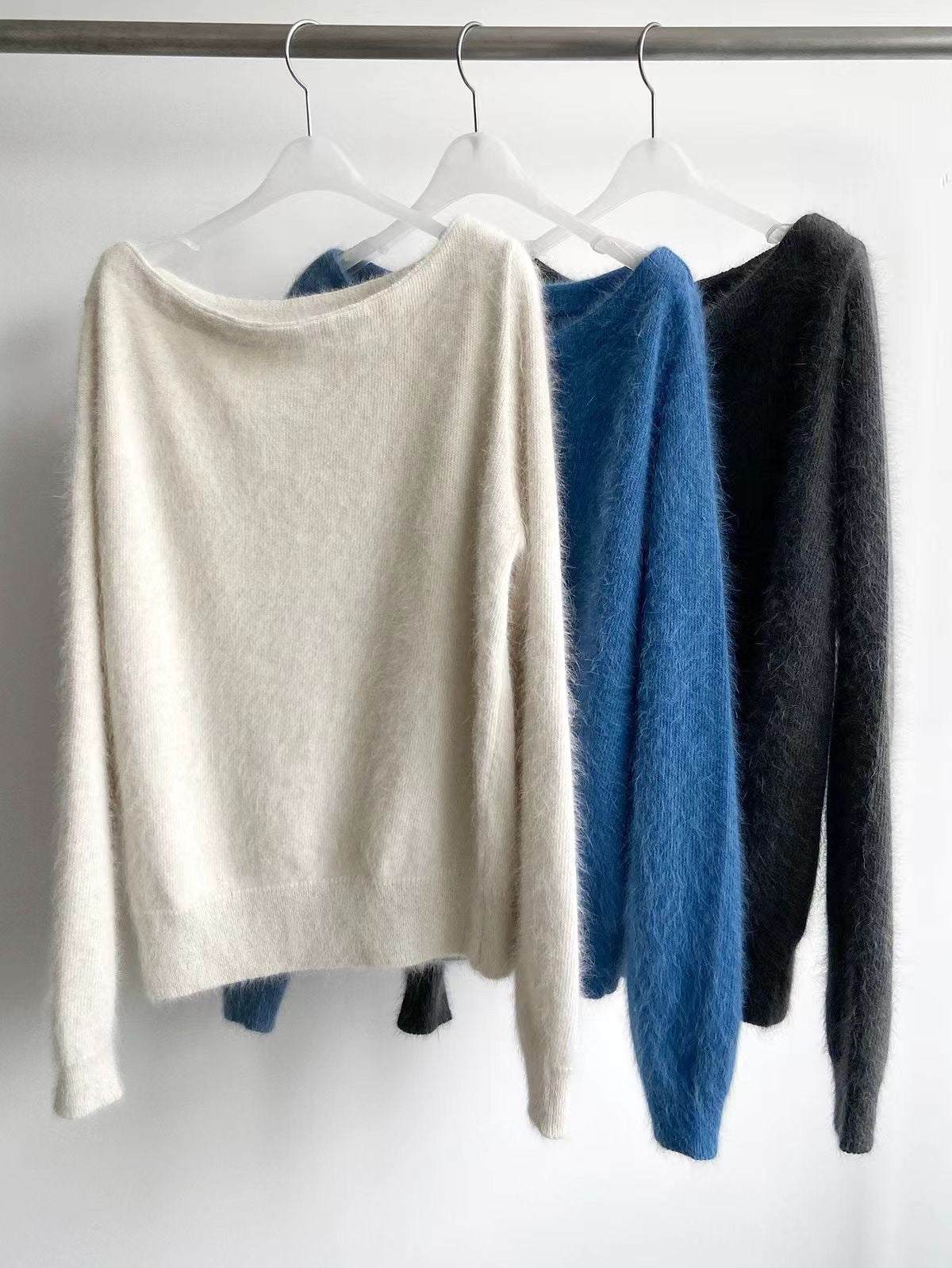 One-Shoulder Wool Knit Sweater