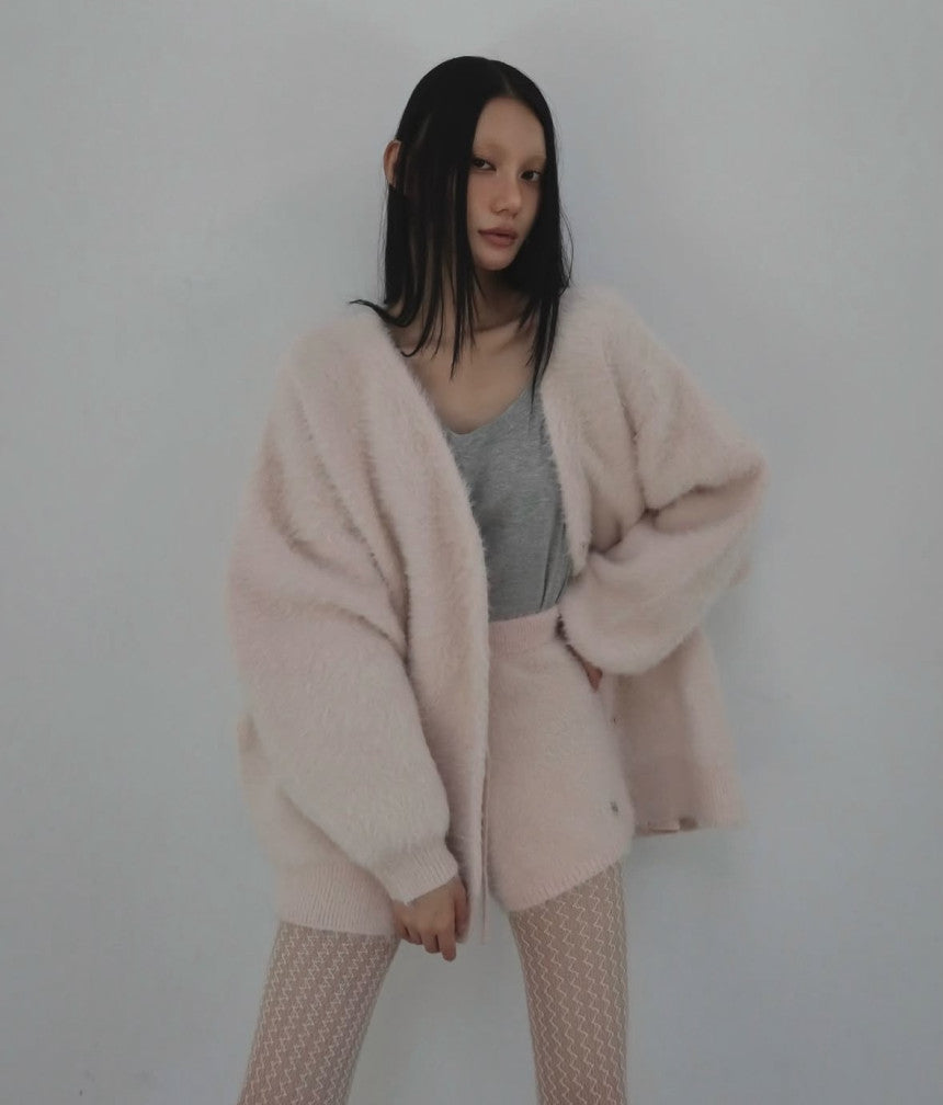 Oversized Fuzzy Knit Cardigan