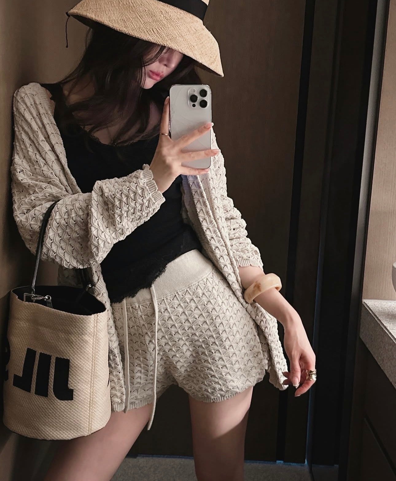 cardigan + shorts set