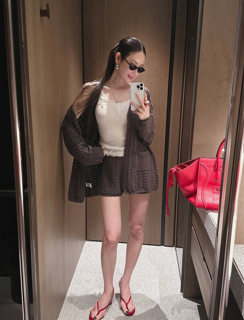cardigan + shorts set