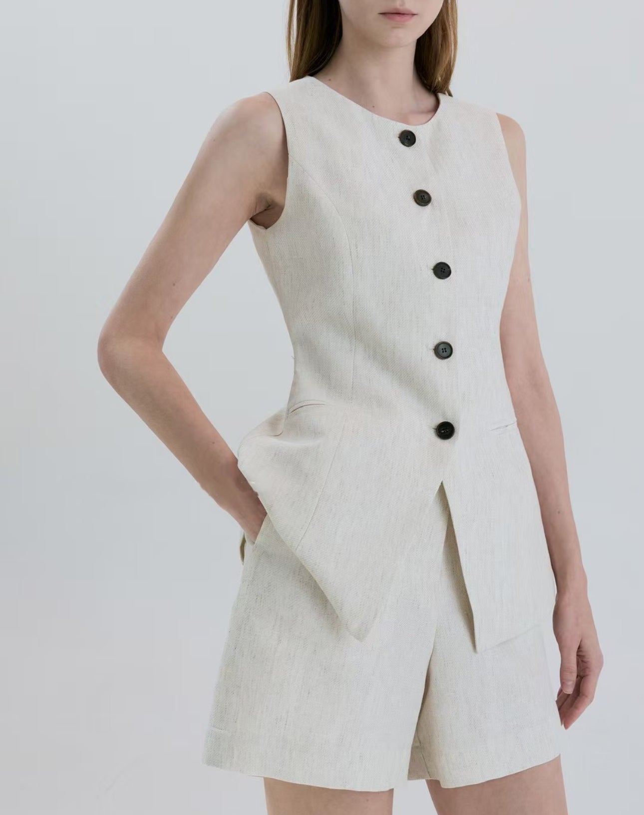 LINEN VEST SET