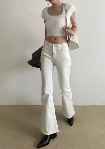 MILK FUR KNIT TOP