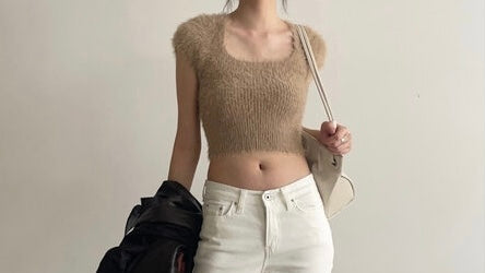 MILK FUR KNIT TOP