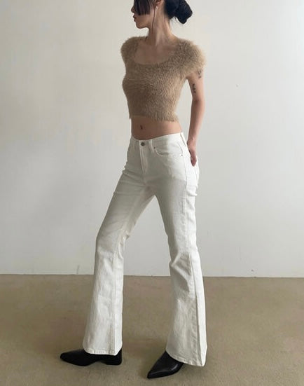 MILK FUR KNIT TOP