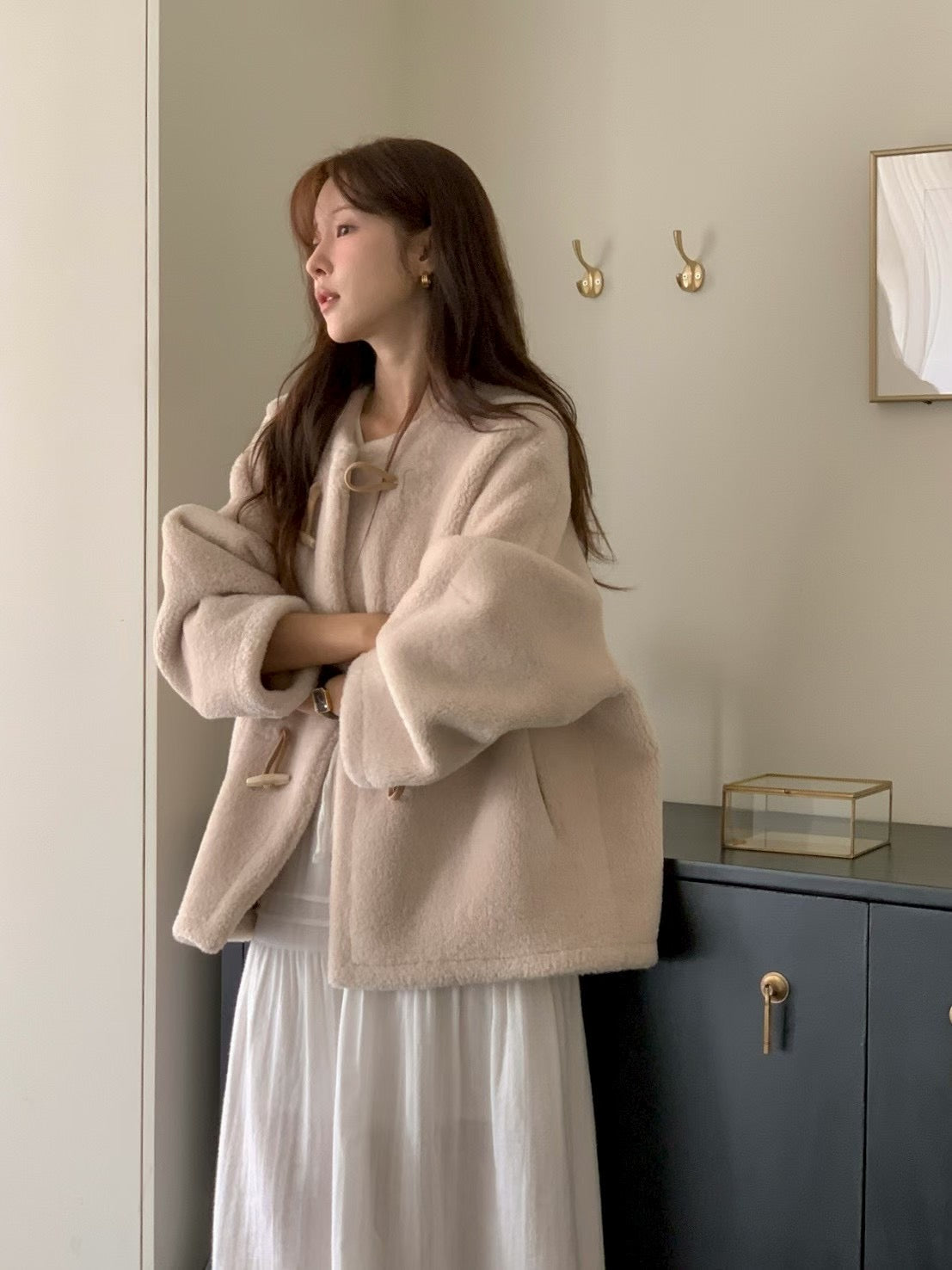 Reversible Suede Duffle Coat