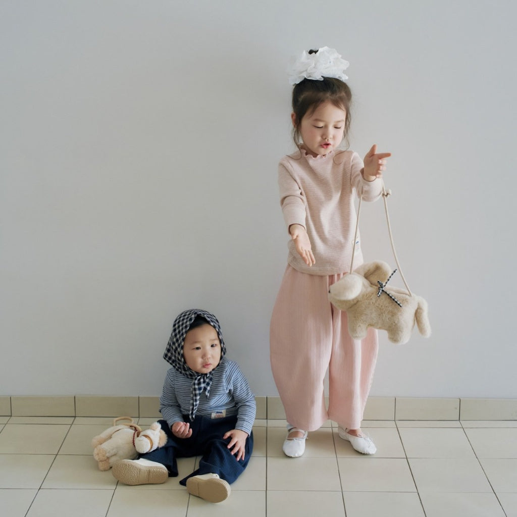 [KIDS] ribbed wide-leg pants