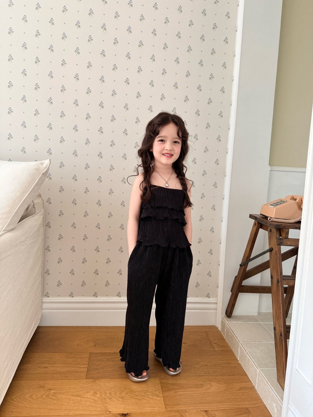 [KIDS] PLEAT VEST SET
