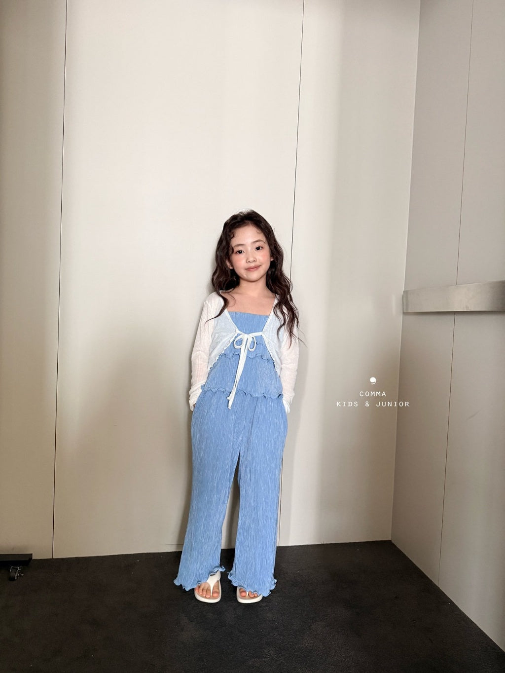[KIDS] PLEAT VEST SET