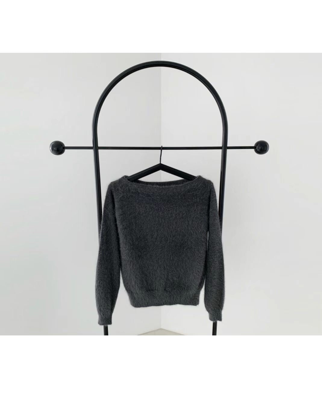 One-Shoulder Wool Knit Sweater
