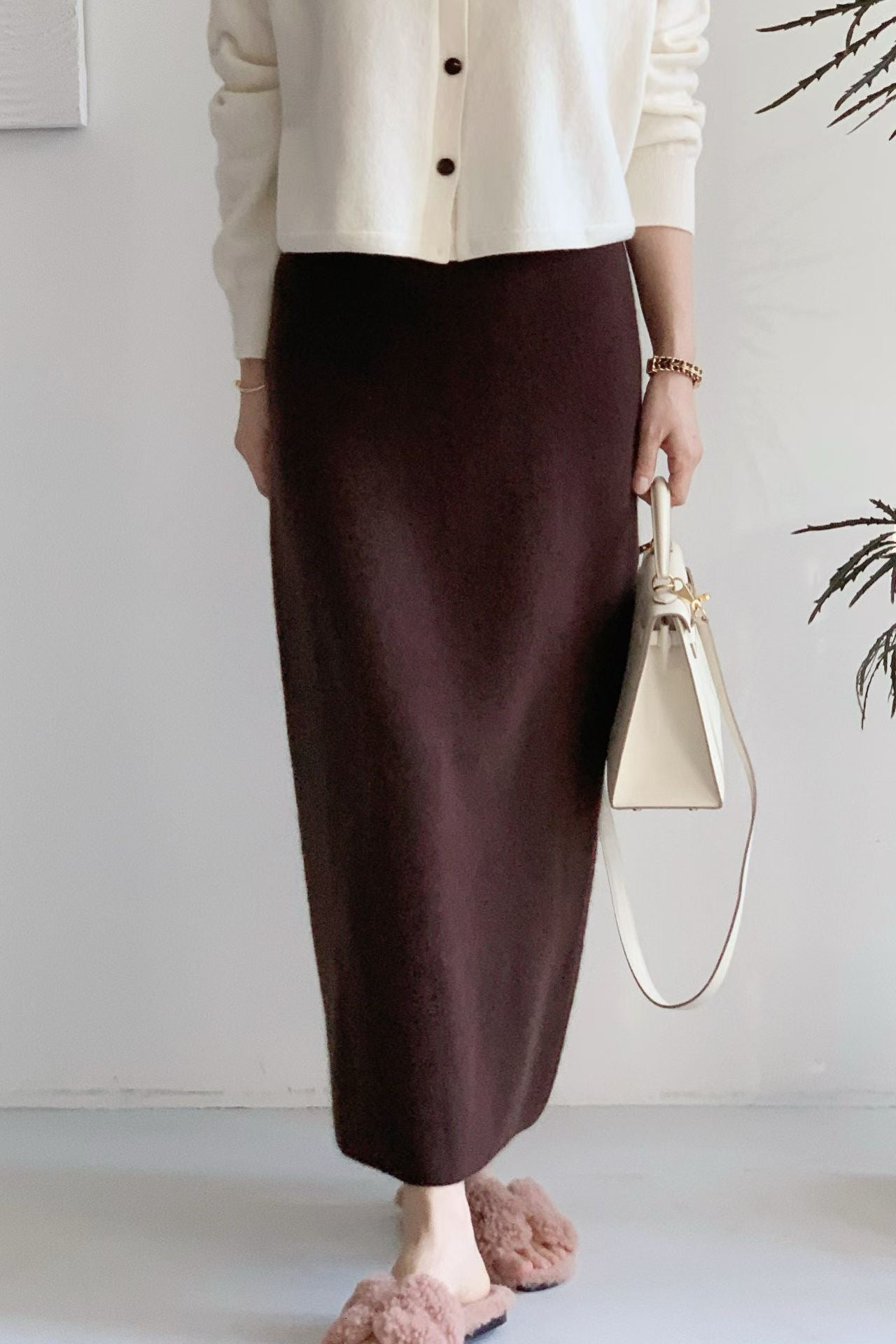 WOOL LONG SKIRT