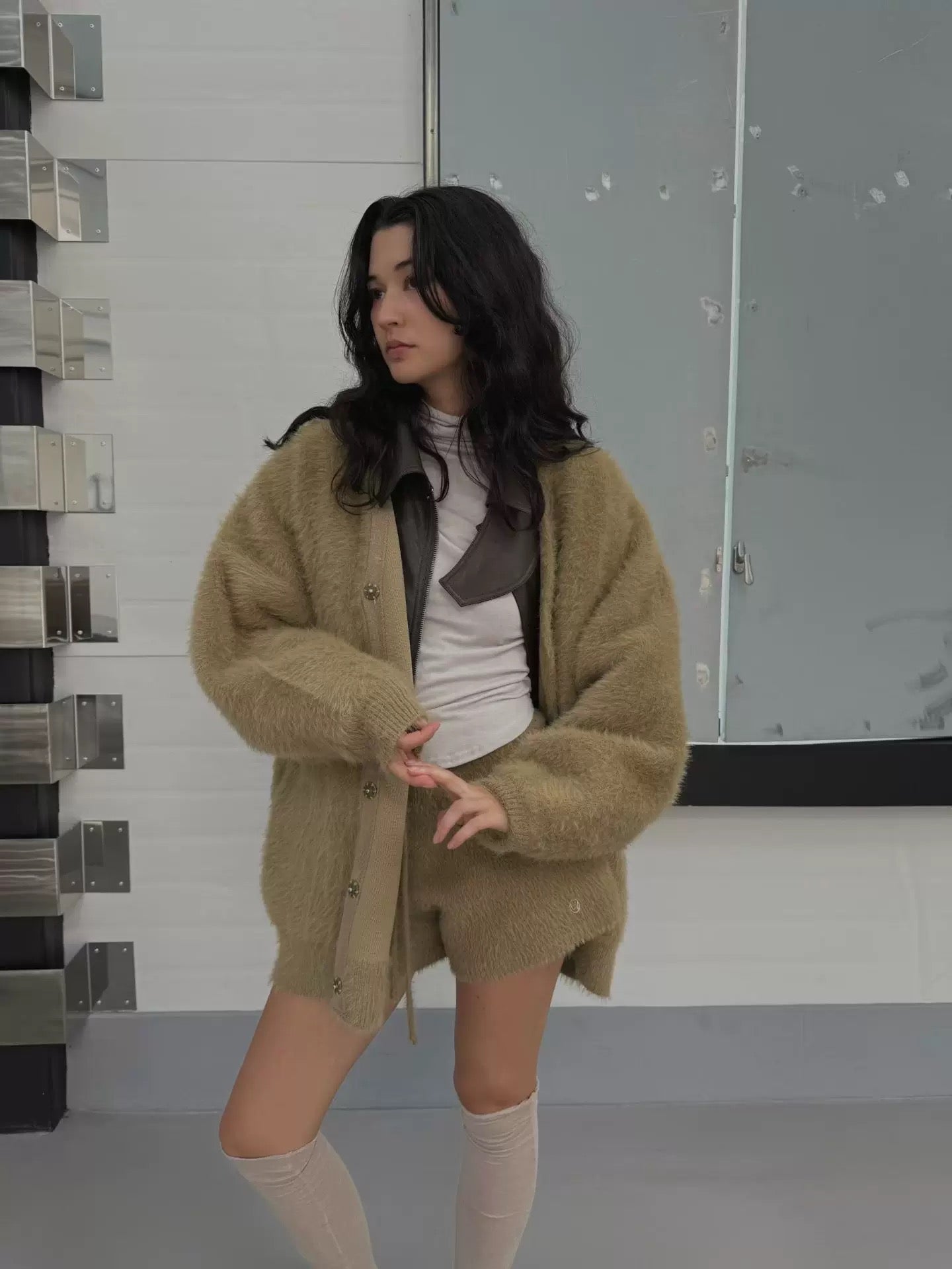 Oversized Fuzzy Knit Cardigan