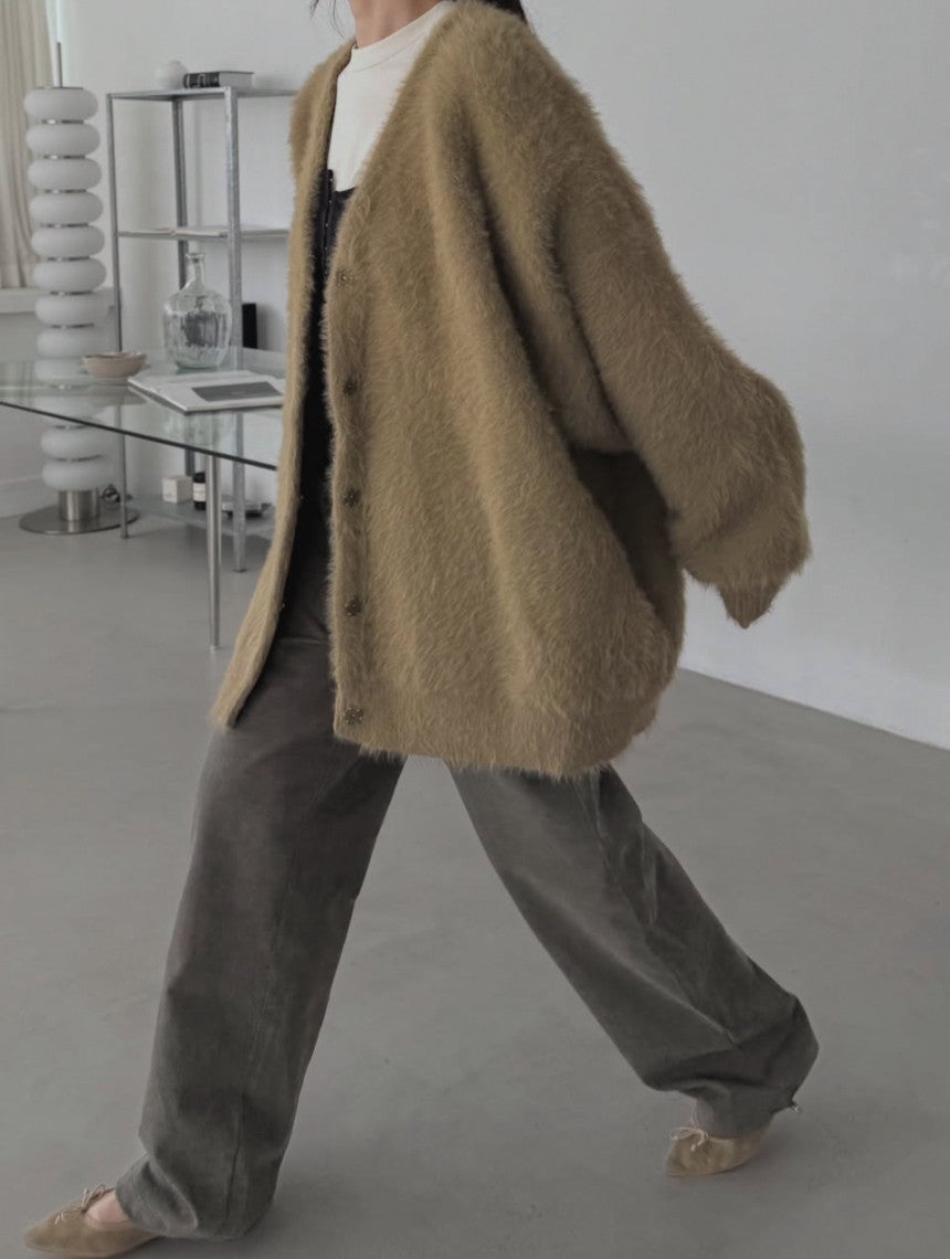 Oversized Fuzzy Knit Cardigan