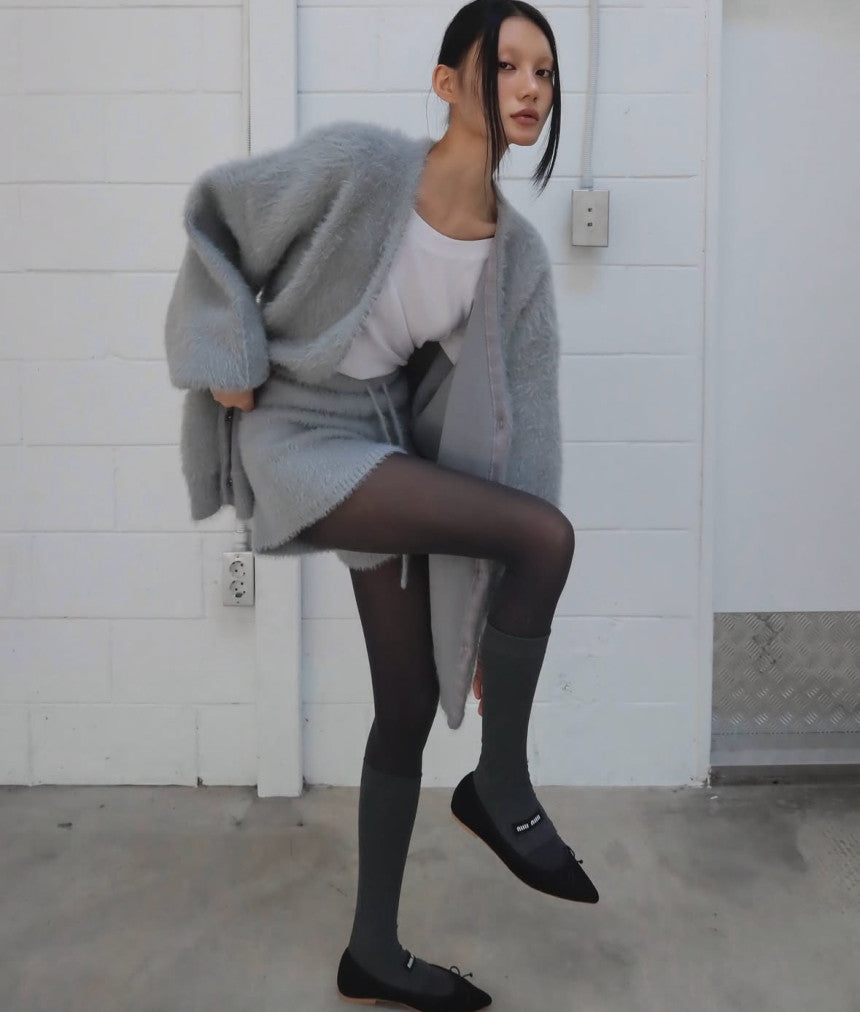 Oversized Fuzzy Knit Cardigan