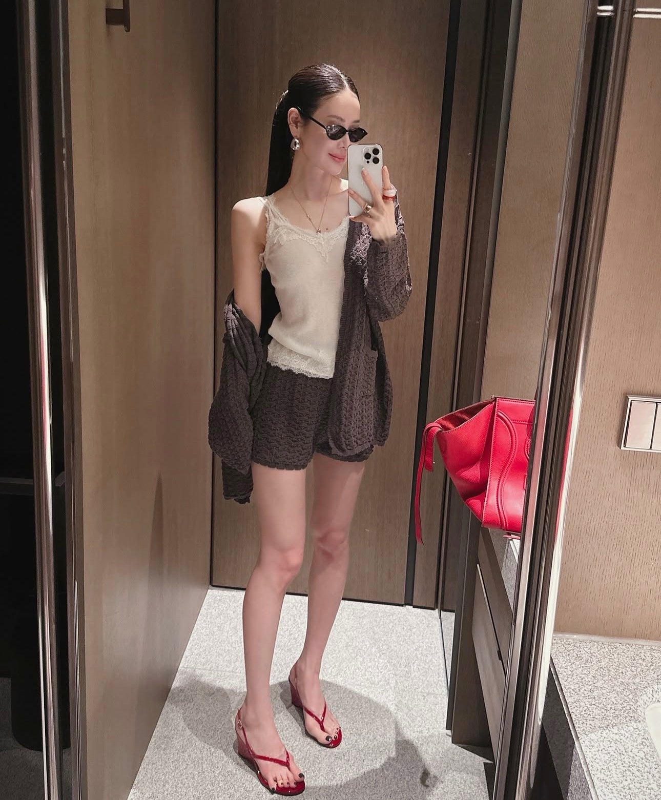 cardigan + shorts set