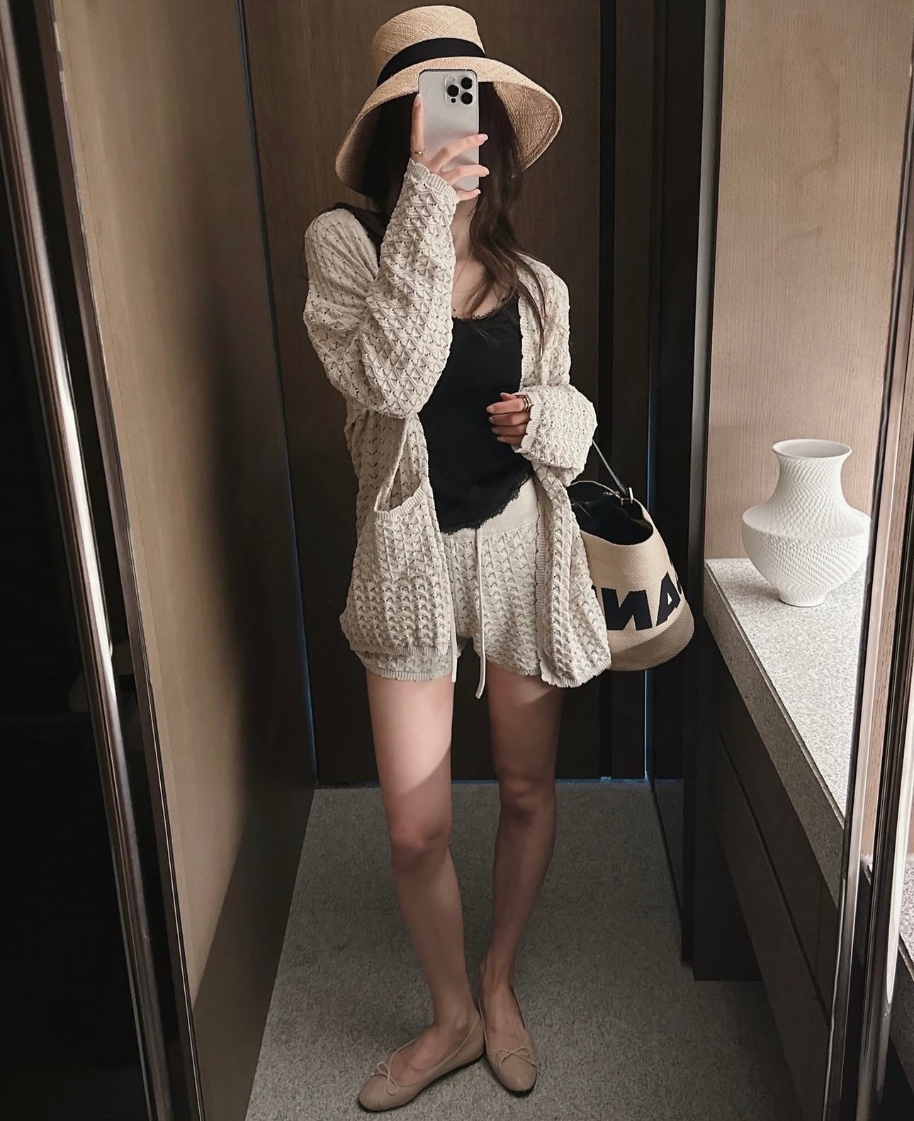 cardigan + shorts set