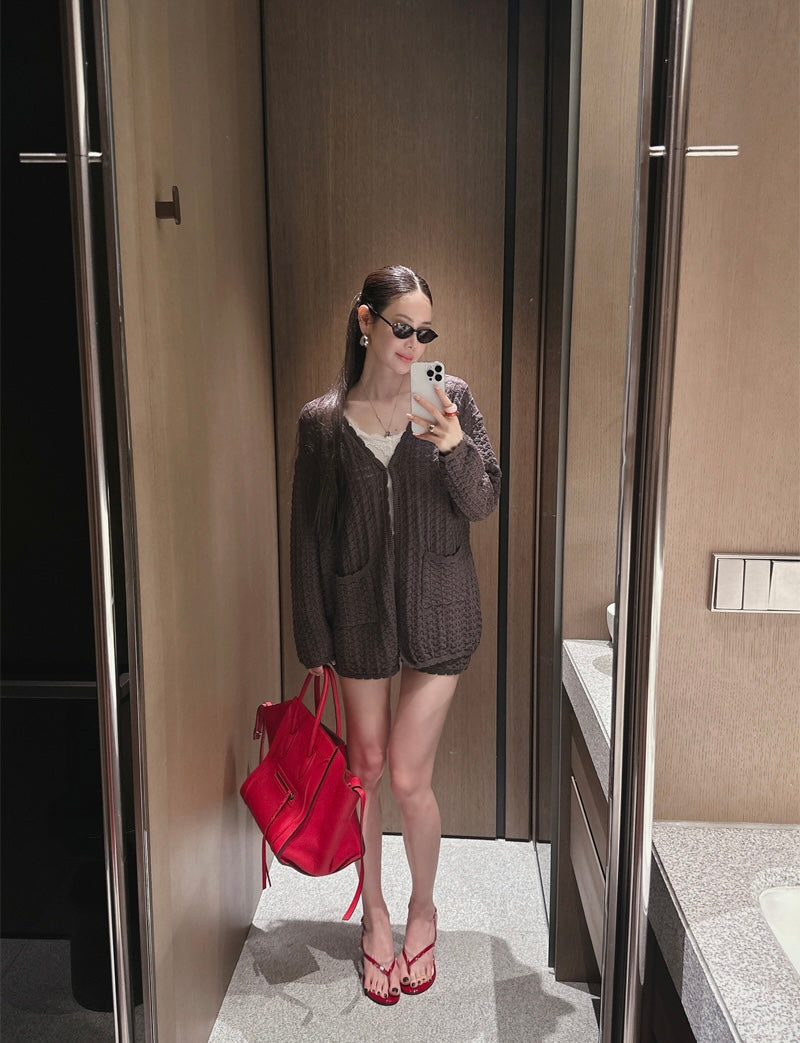 cardigan + shorts set