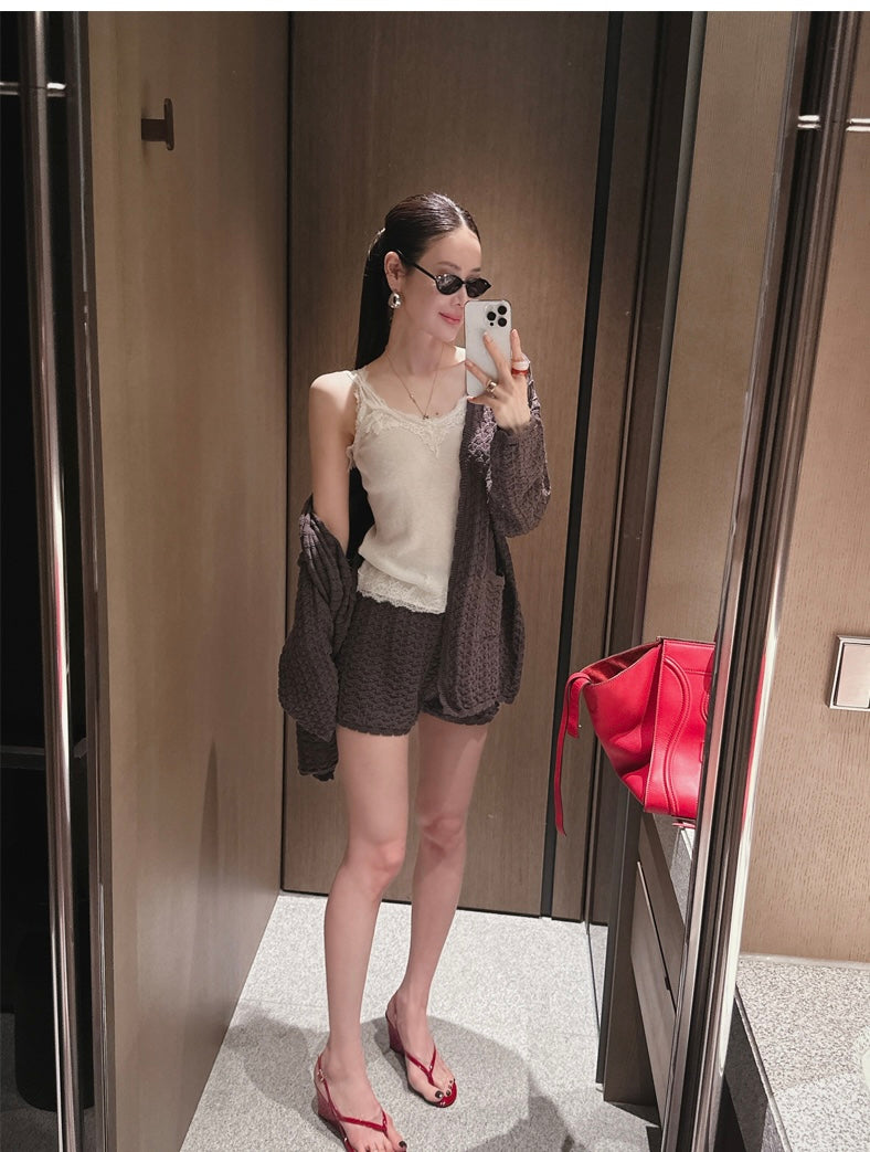 cardigan + shorts set