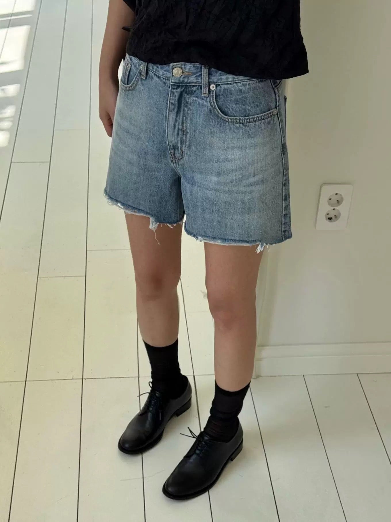Raw Hem Denim Shorts