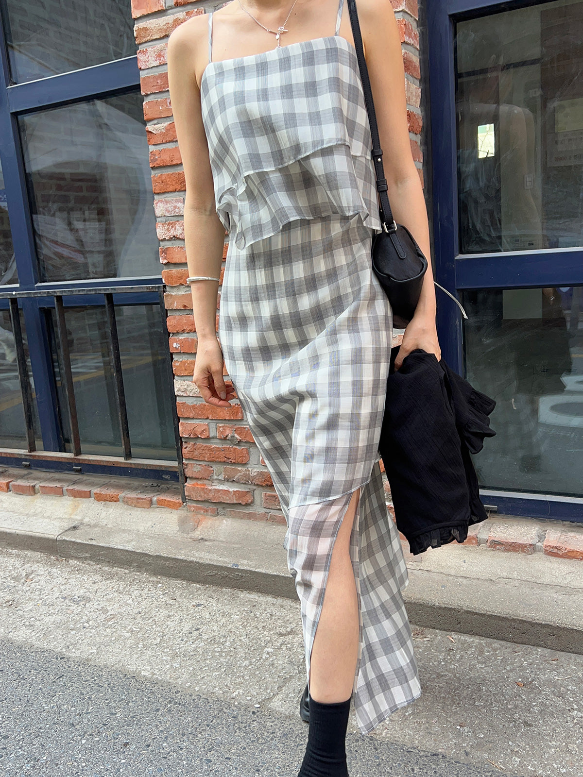 CHECK LONG DRESS