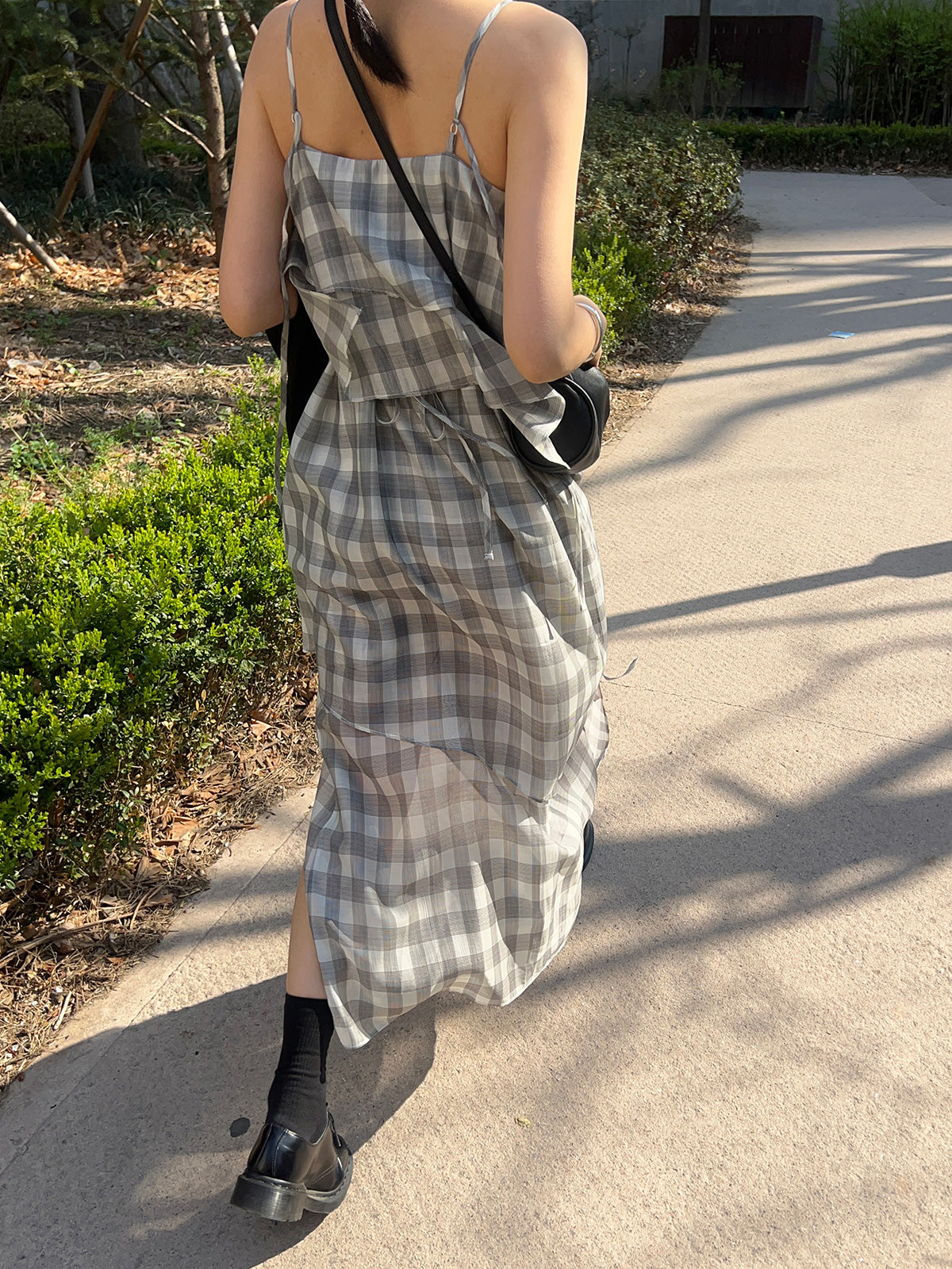 CHECK LONG DRESS