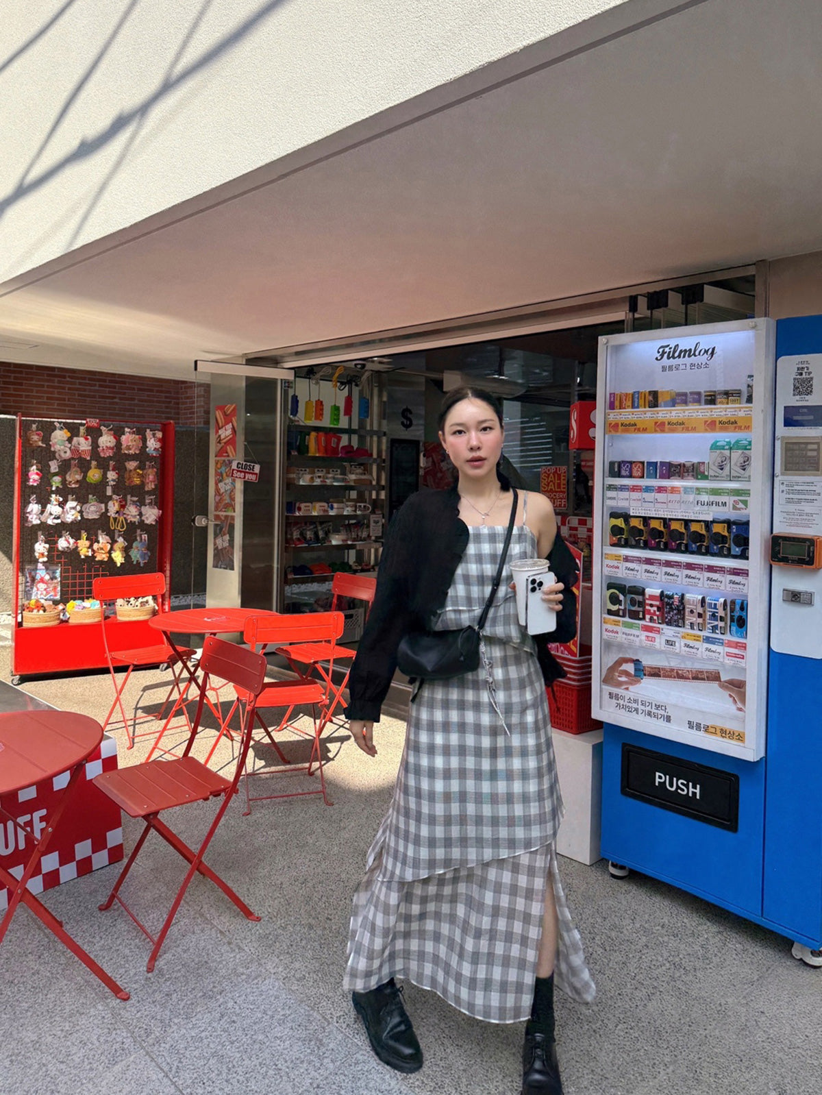 CHECK LONG DRESS
