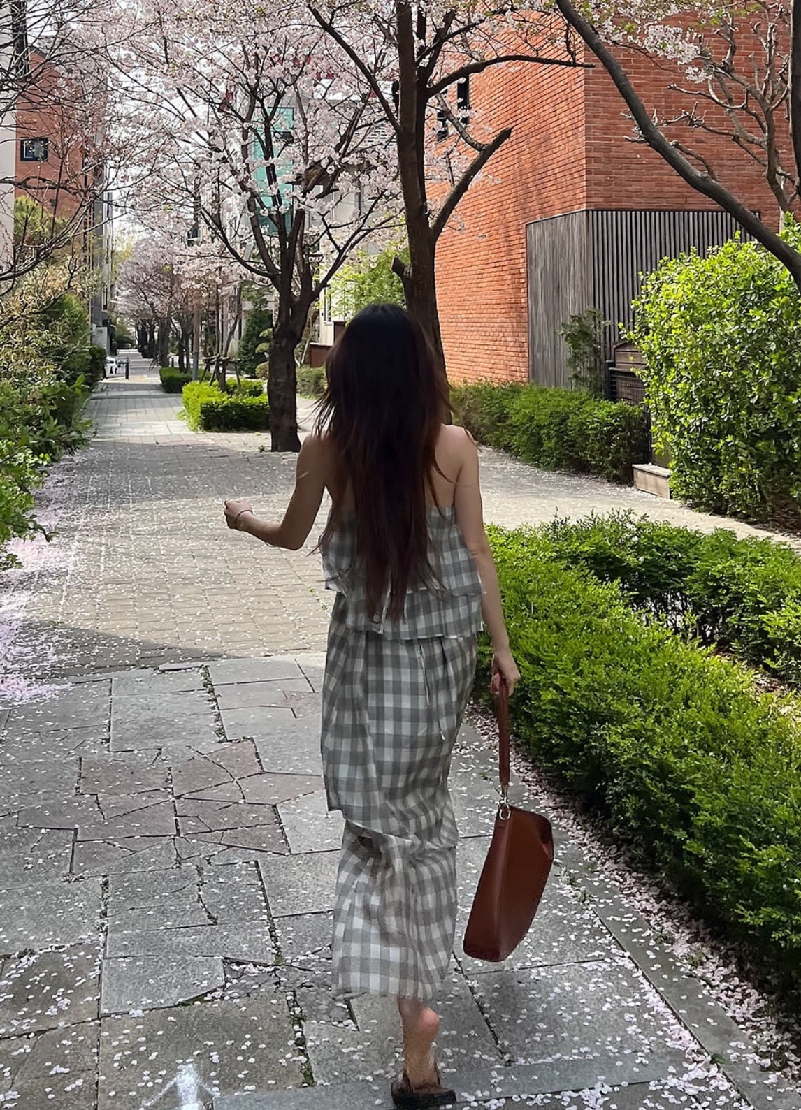 CHECK LONG DRESS