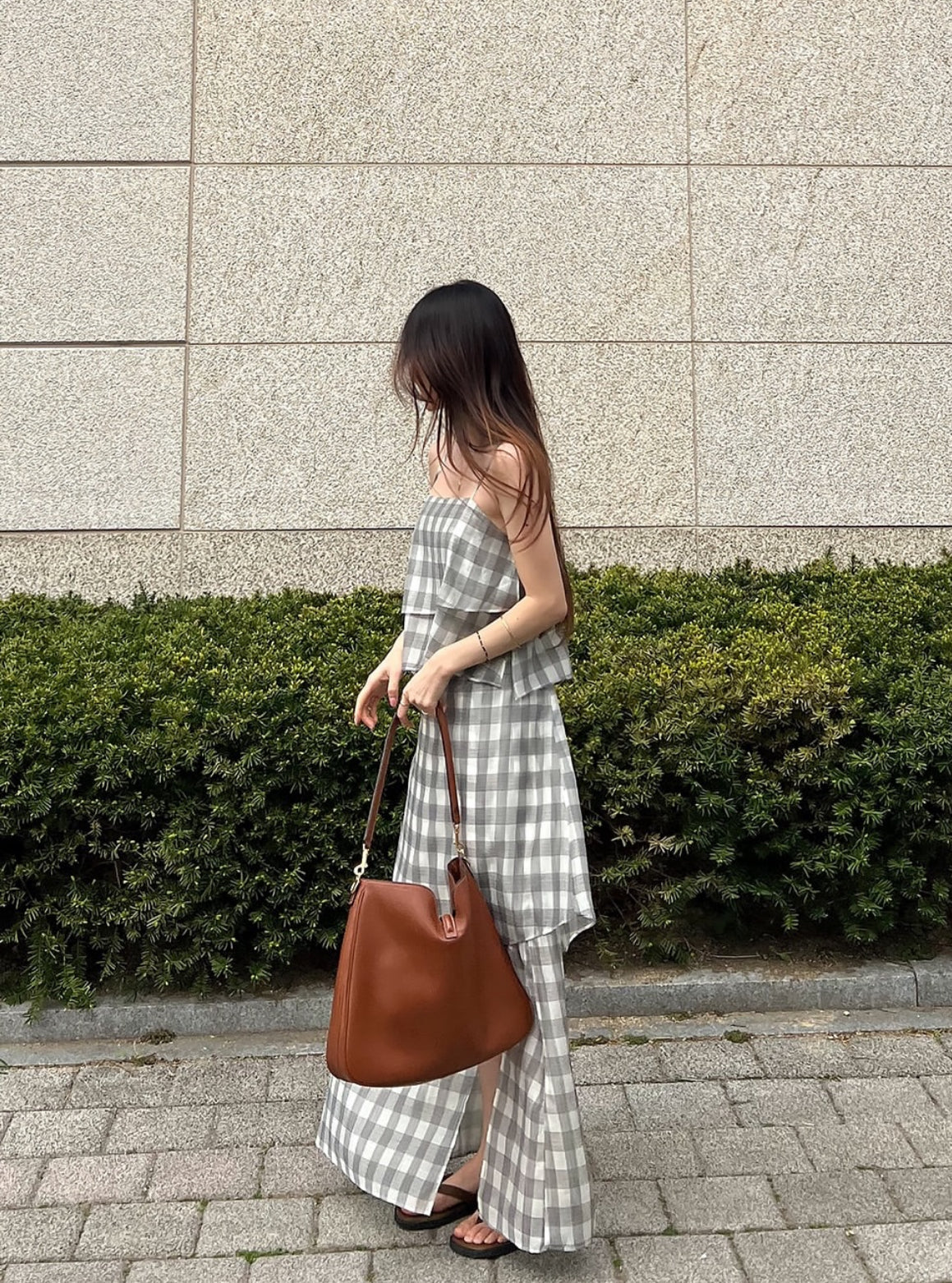 CHECK LONG DRESS