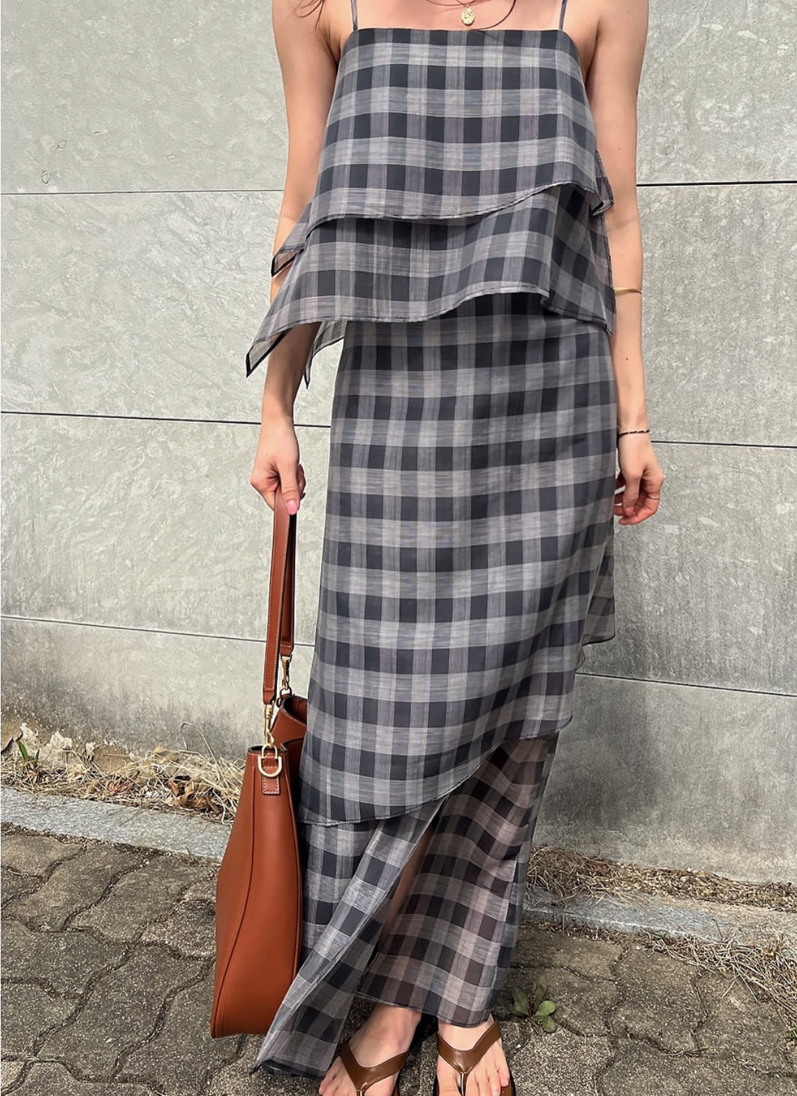 CHECK LONG DRESS