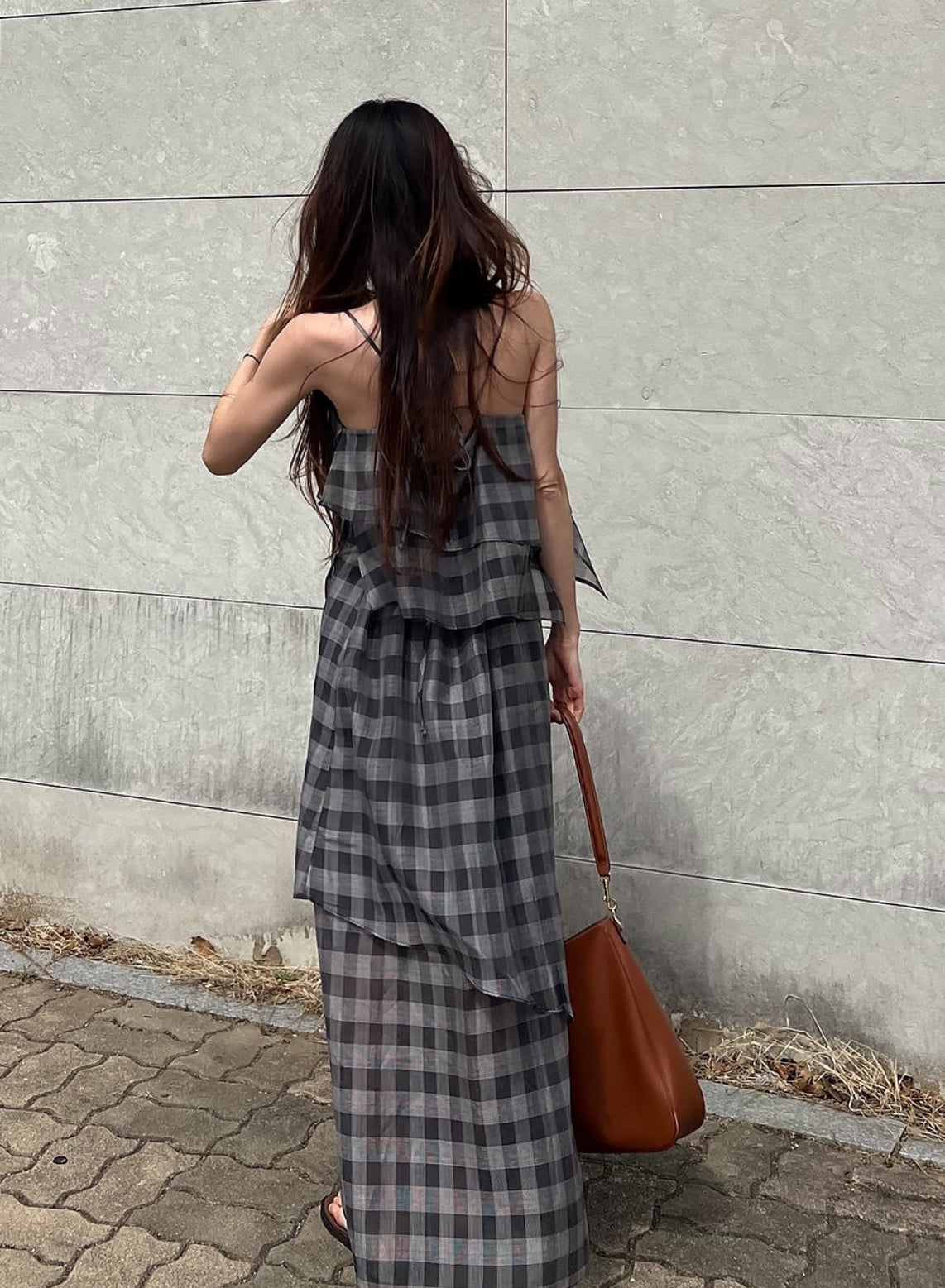CHECK LONG DRESS
