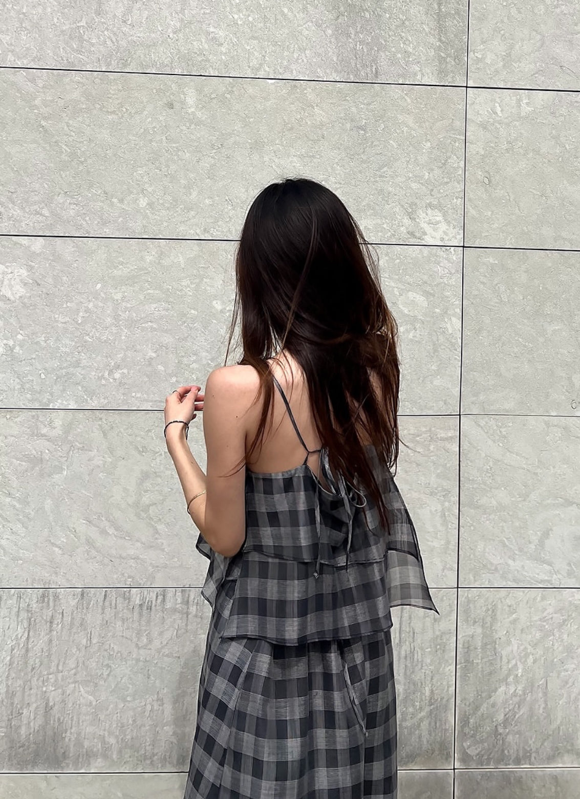 CHECK LONG DRESS