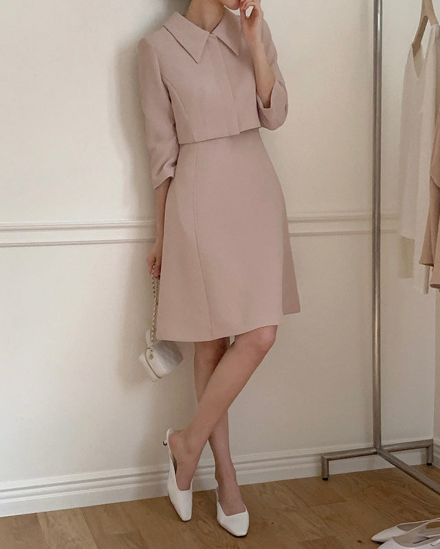 Cropped Collar Dress