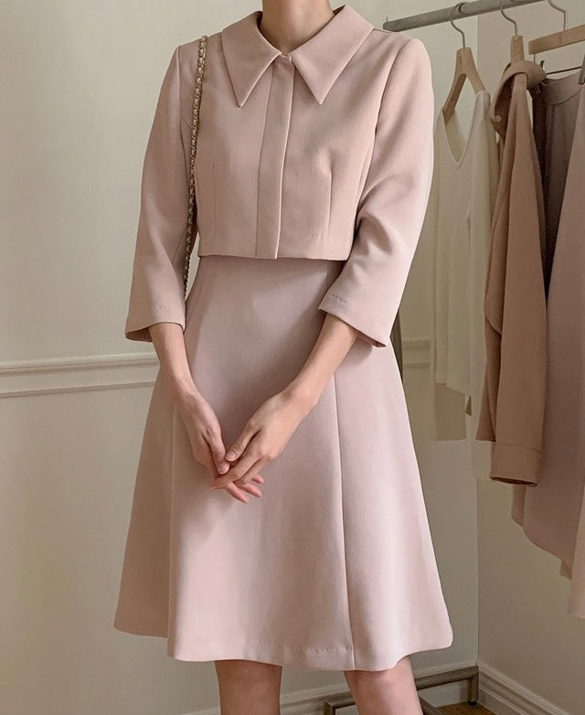 Cropped Collar Dress