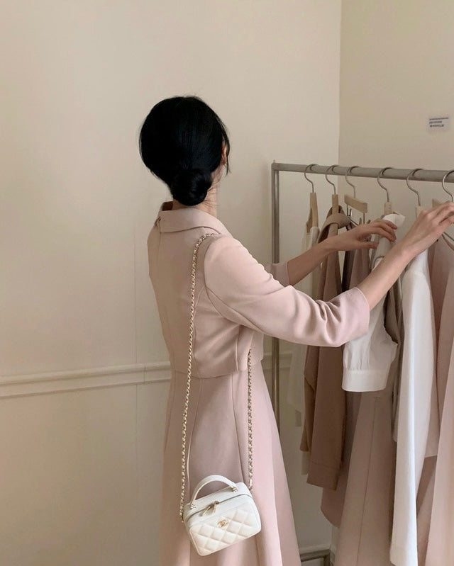 Cropped Collar Dress