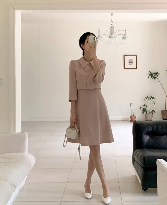 Cropped Collar Dress