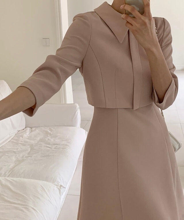 Cropped Collar Dress