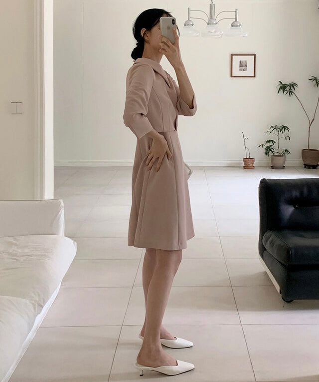 Cropped Collar Dress