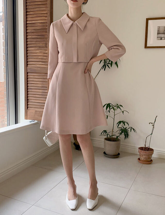 Cropped Collar Dress