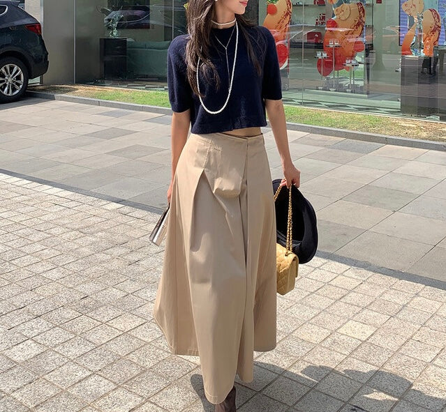 WOOL SHORT SLEEVE CROP TOP