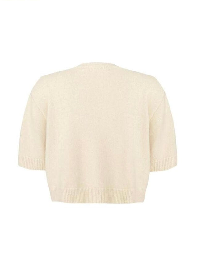 WOOL SHORT SLEEVE CROP TOP