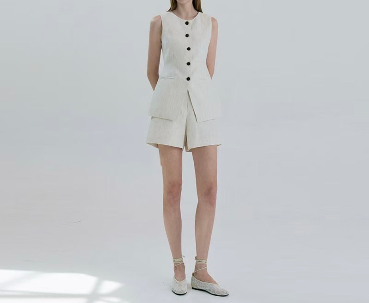 LINEN VEST SET