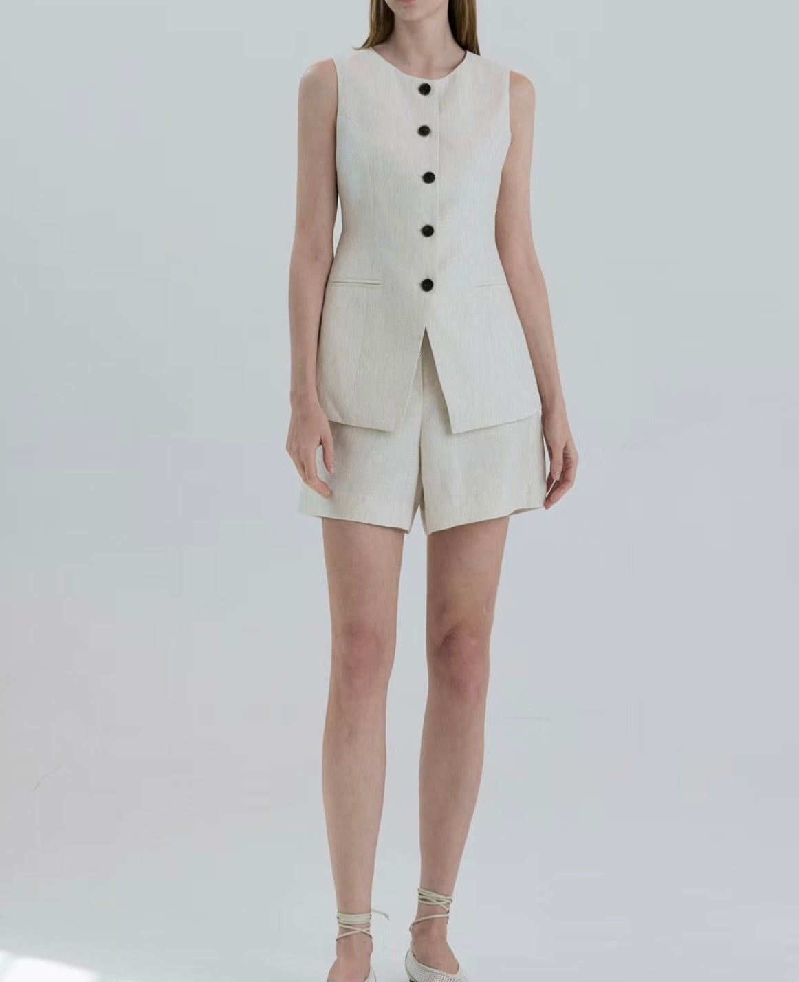 LINEN VEST SET