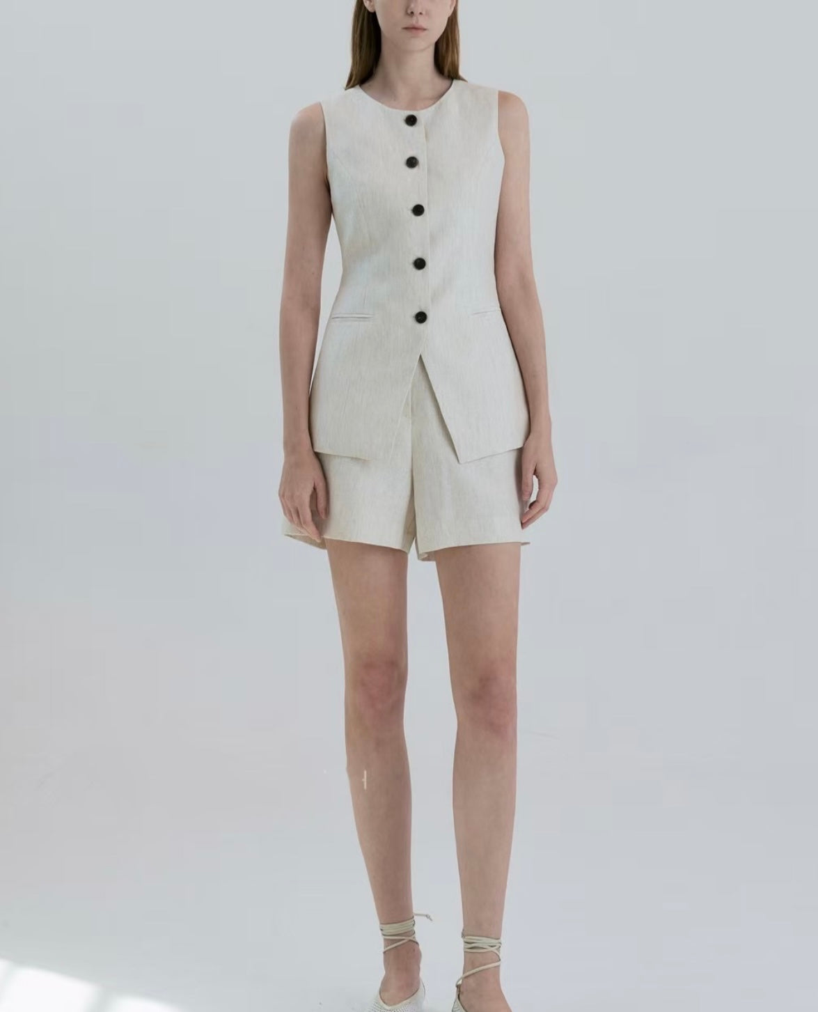 LINEN VEST SET
