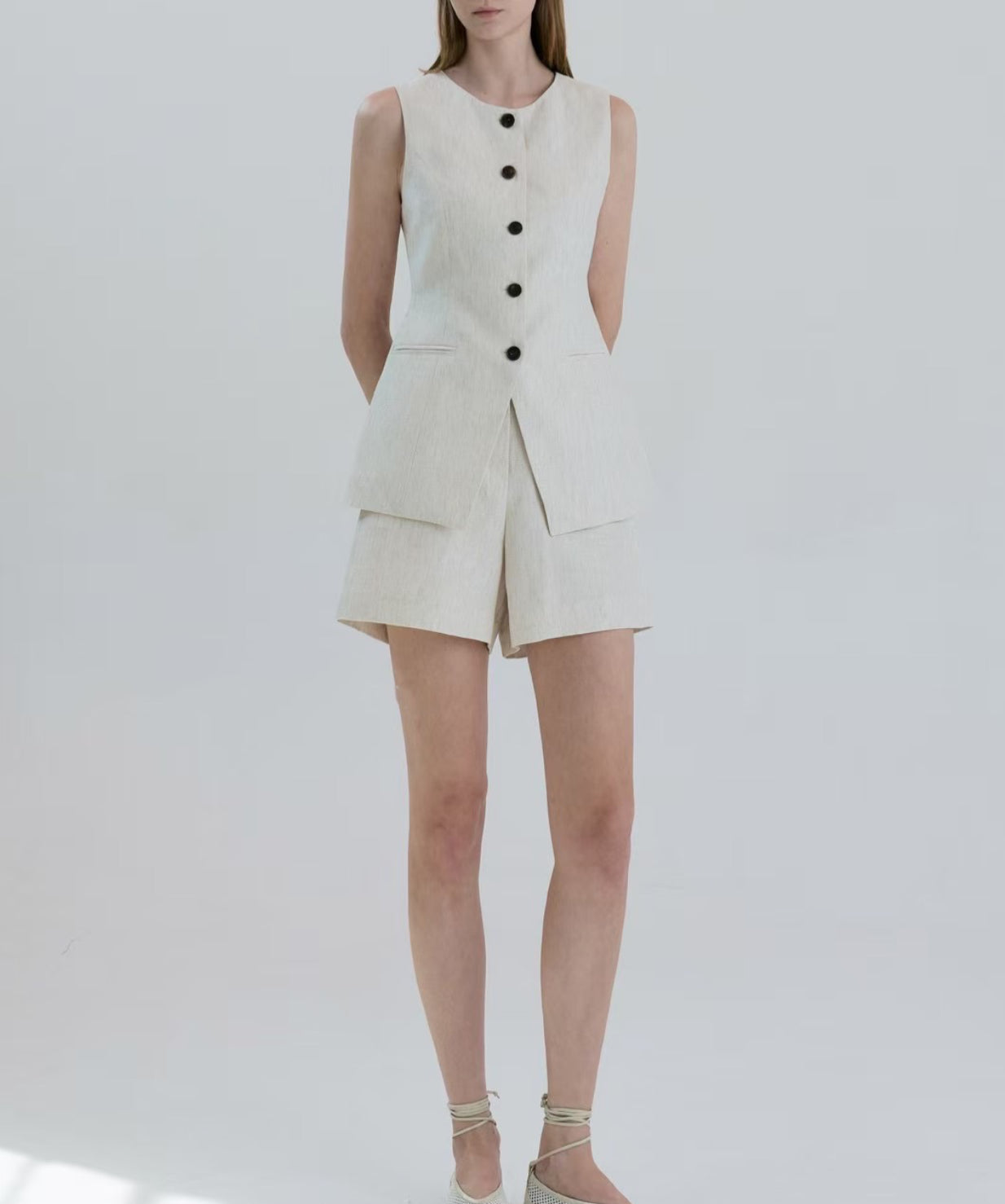 LINEN VEST SET