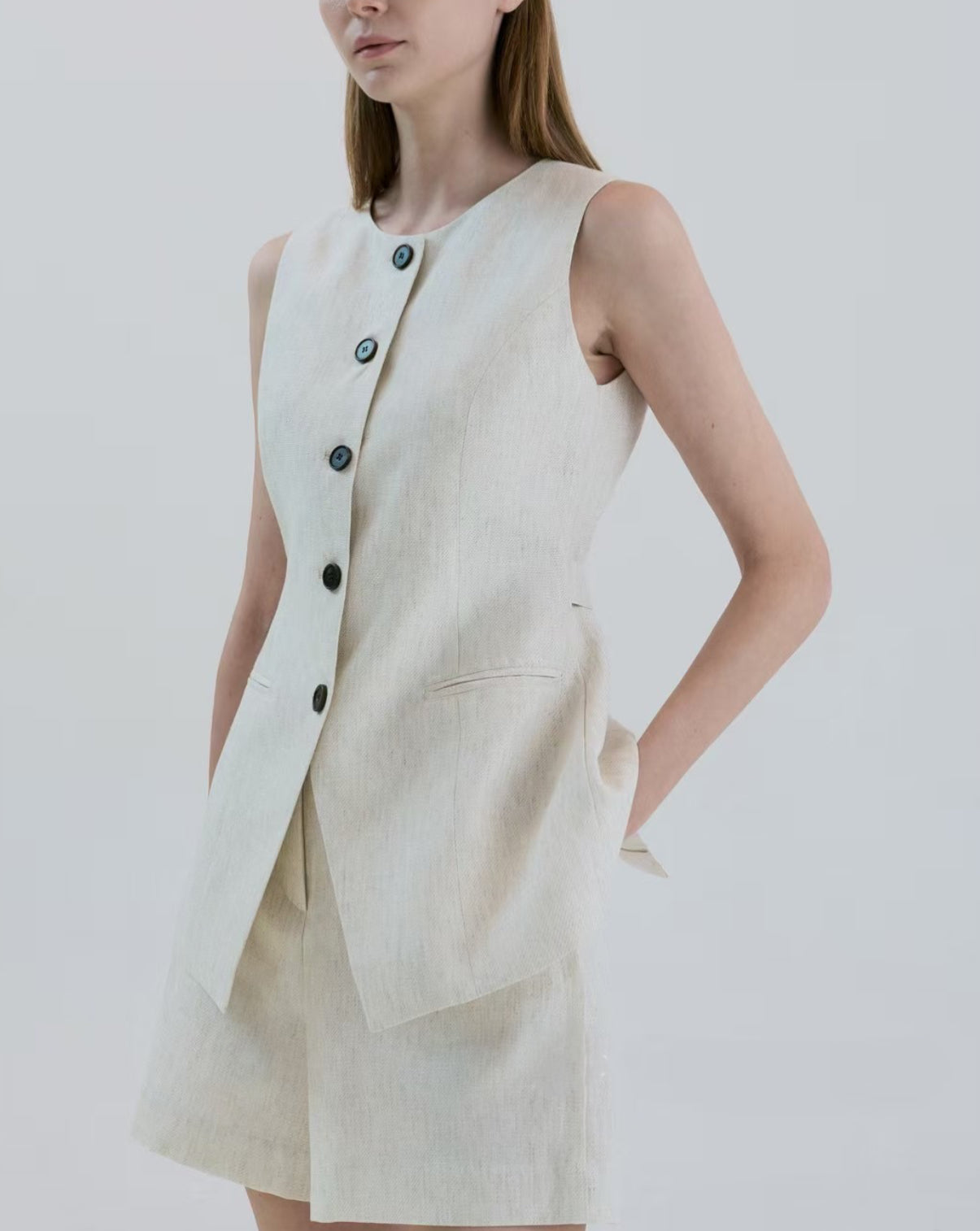 LINEN VEST SET