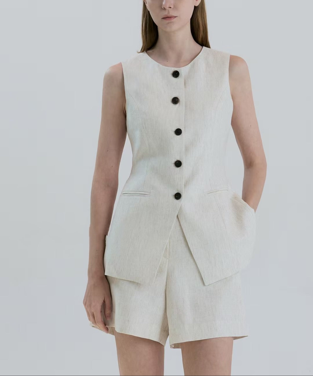 LINEN VEST SET