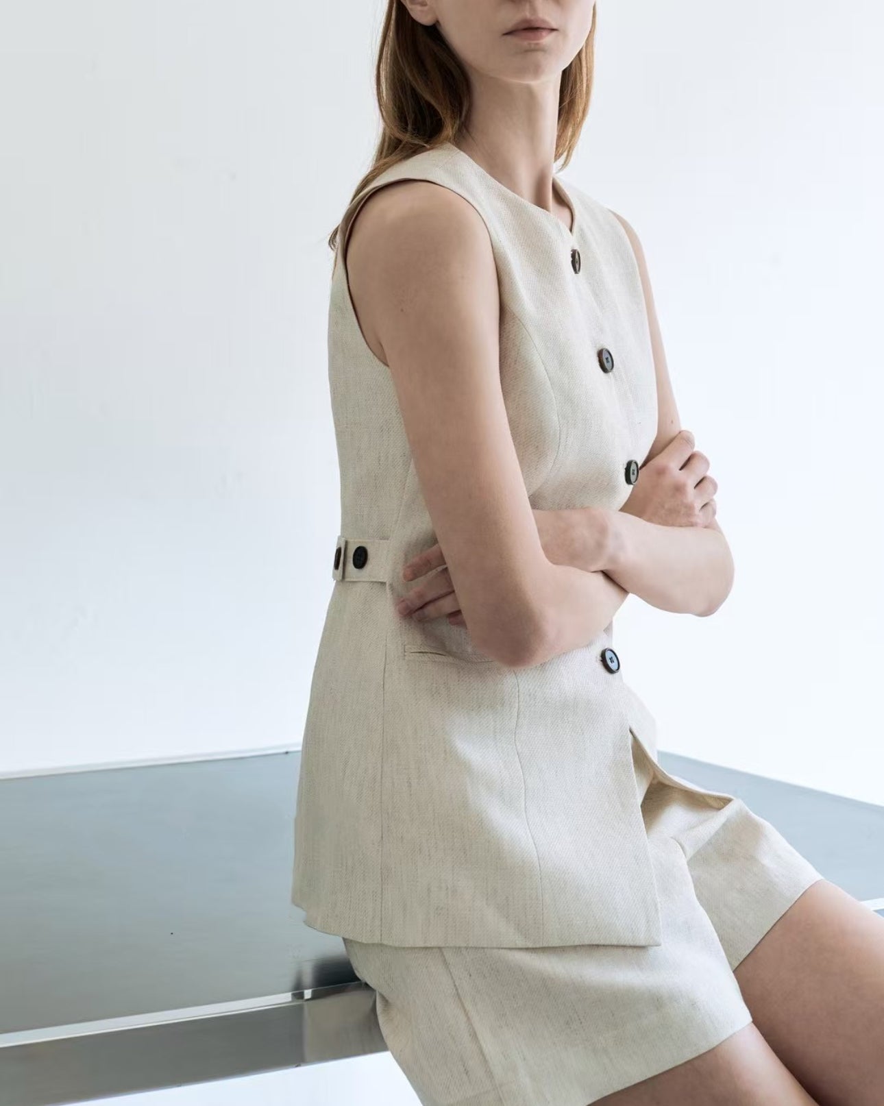 LINEN VEST SET