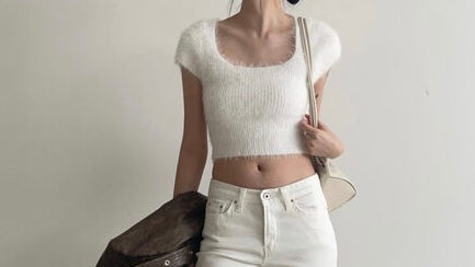 MILK FUR KNIT TOP