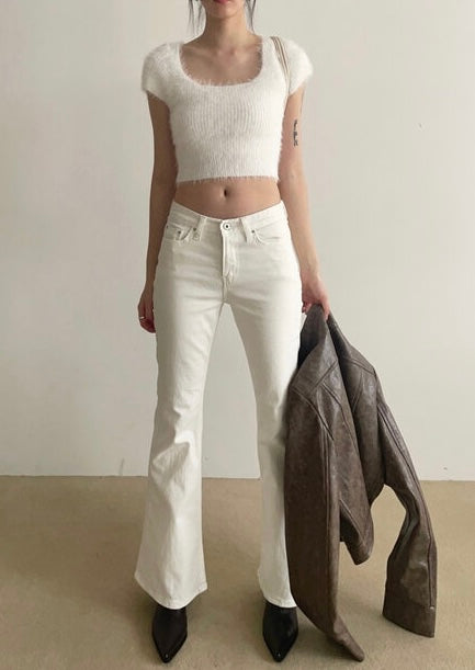 MILK FUR KNIT TOP