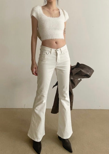 MILK FUR KNIT TOP